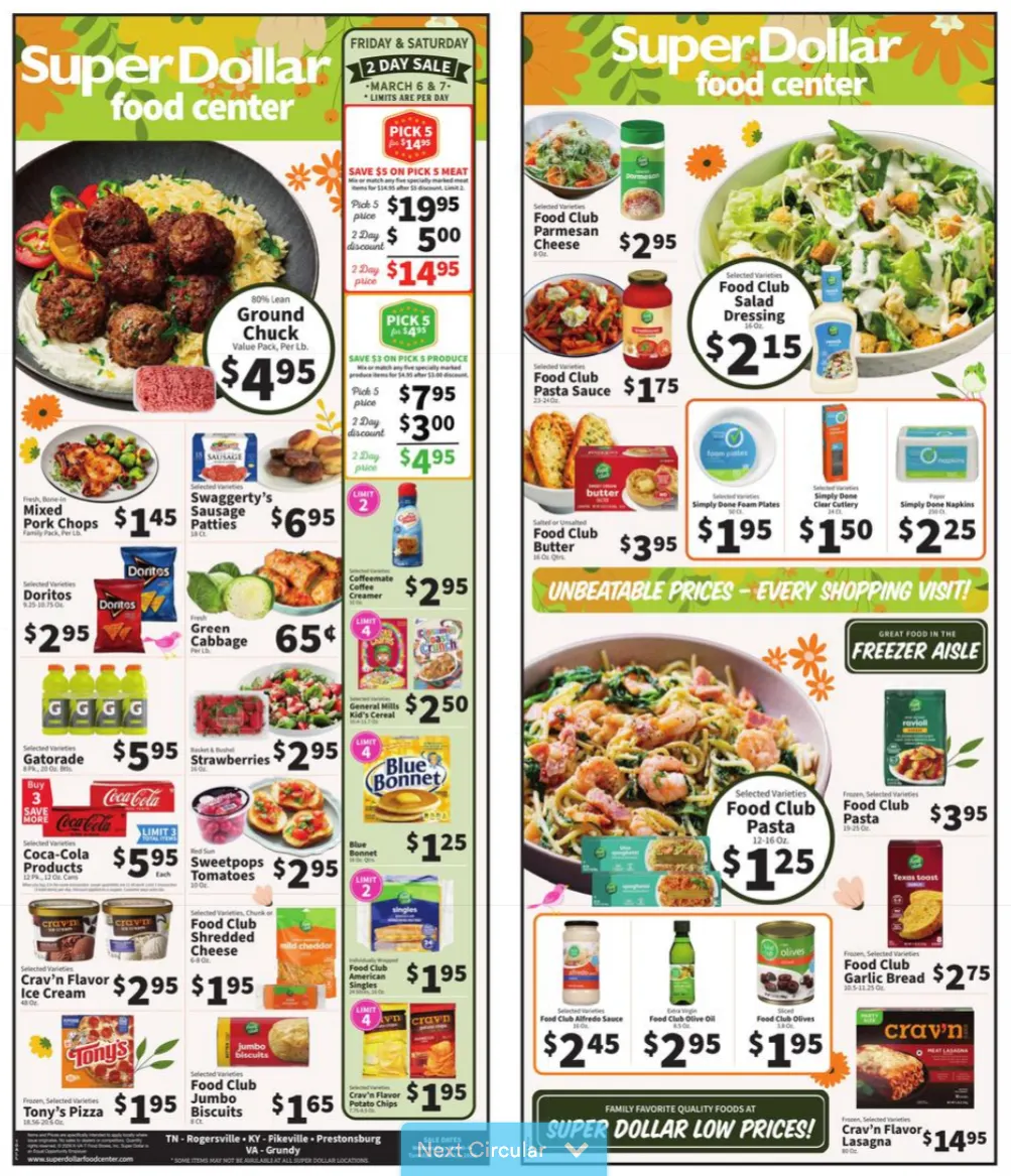 Weekly ad Super Dollar Food Center Sales from March 4 to March 10 2026 - Page 1