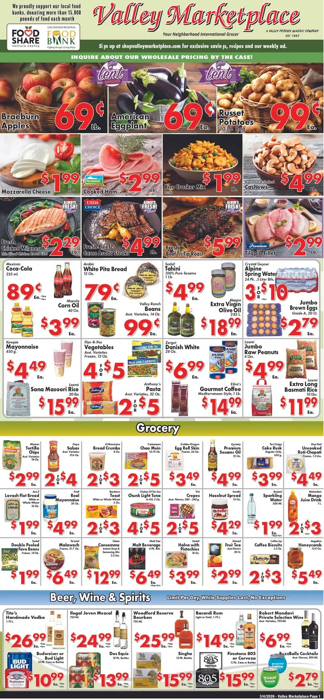 Weekly ad Valley Marketplace Sales from March 4 to March 10 2026 - Page 1