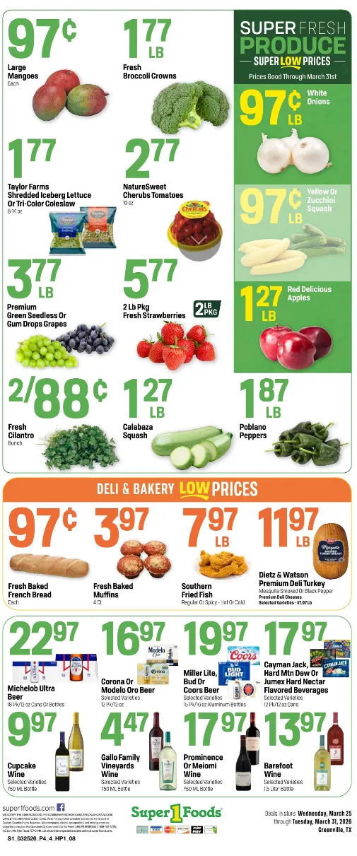 Weekly promotion Super 1 Foods Sales spanning from March 25 to March 31 2026 - Page 4 for Catalogue 365