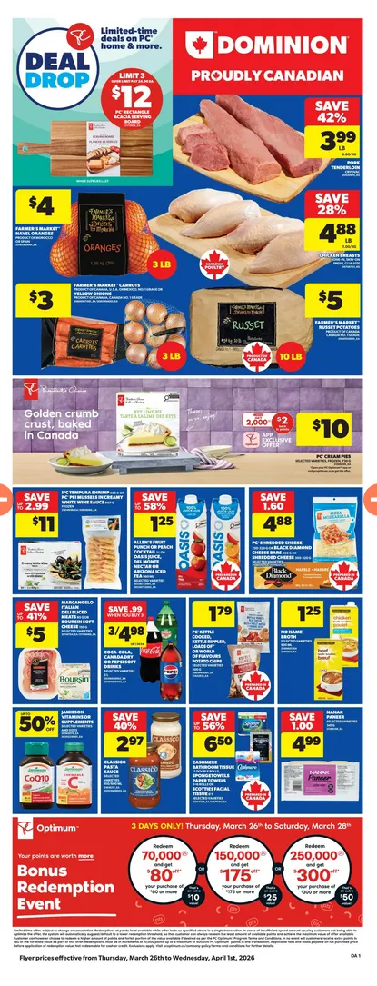  Fortinos Sales from March 26 to April 1 2026 - flyer page 1
