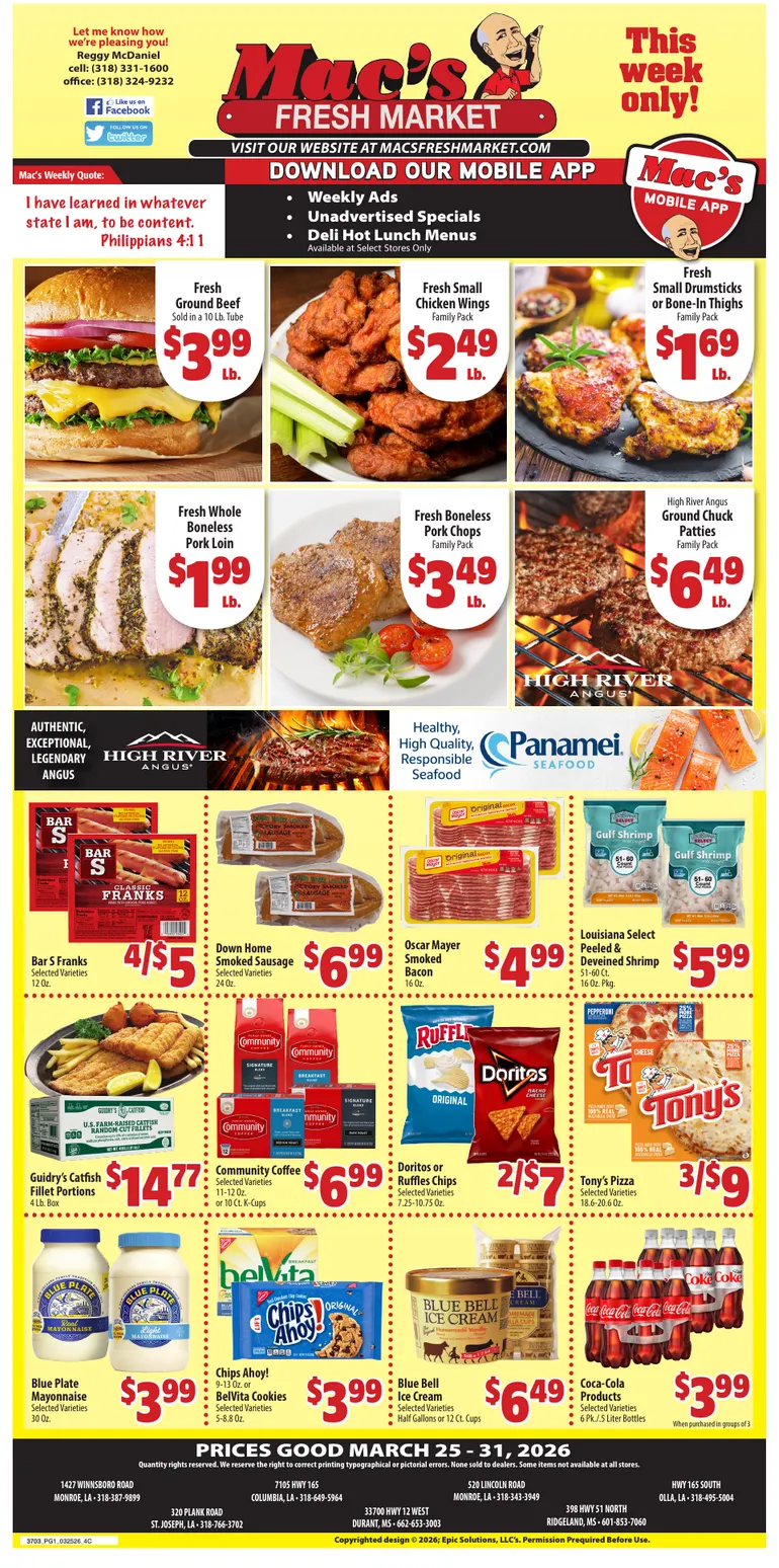Weekly ad Mac's Freshmarket Sales from March 26 to March 31 2026 - Page 1