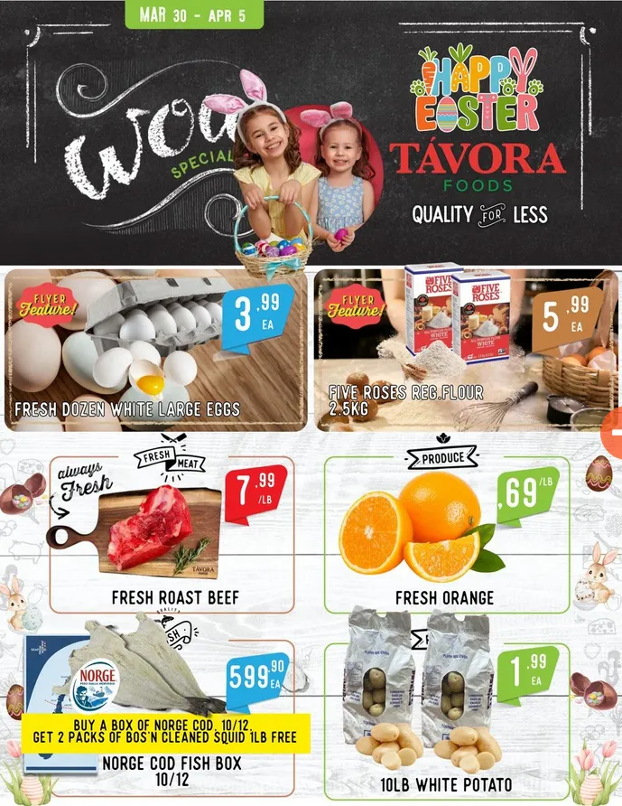 Tavora Foods Sales from March 30 to April 5 2026 - flyer page 1