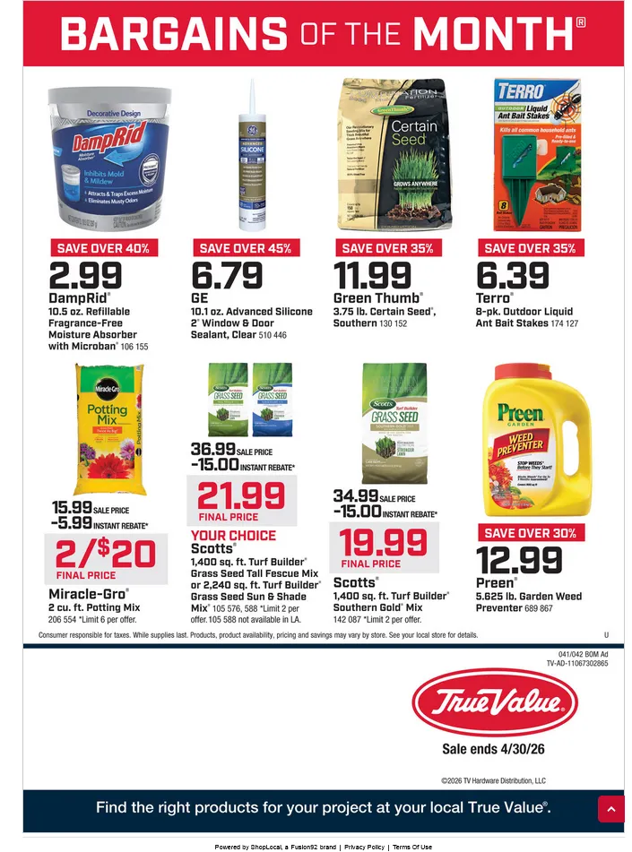 Weekly ad True Value Sales from April 1 to April 30 2026 - Page 