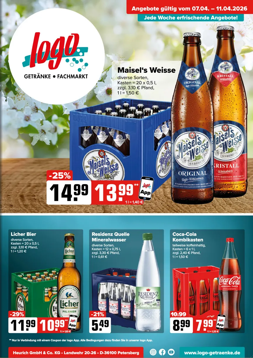  Logo Getränkemarkt Angebote von 7. April bis 11. April 2026 - Prospekt seite 1