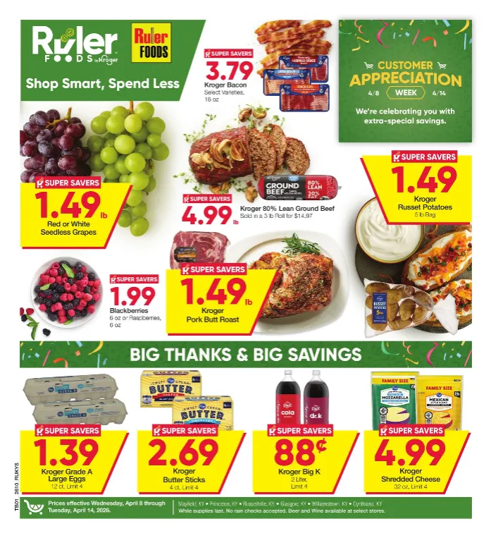 Weekly ad  Ruler Foods Sales from April 8 to April 14 2026 - Page 