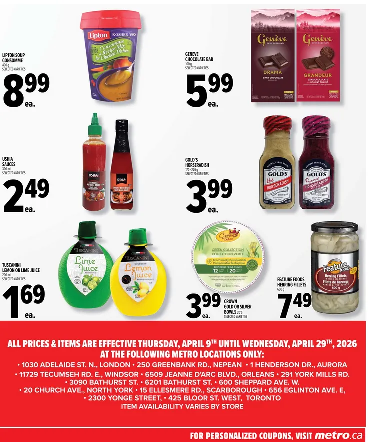 Metro  Sales from April 9 to April 29 2026 - flyer page 4