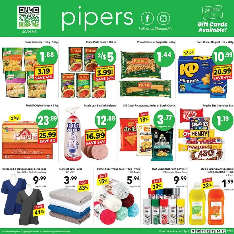 Pipers Sales from April 9 to April 15 2026 - flyer page 1