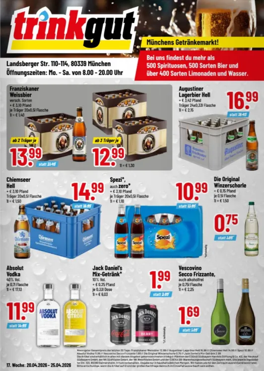  Trinkgut Angebote von 20. April bis 25. April 2026 - Prospekt seite 