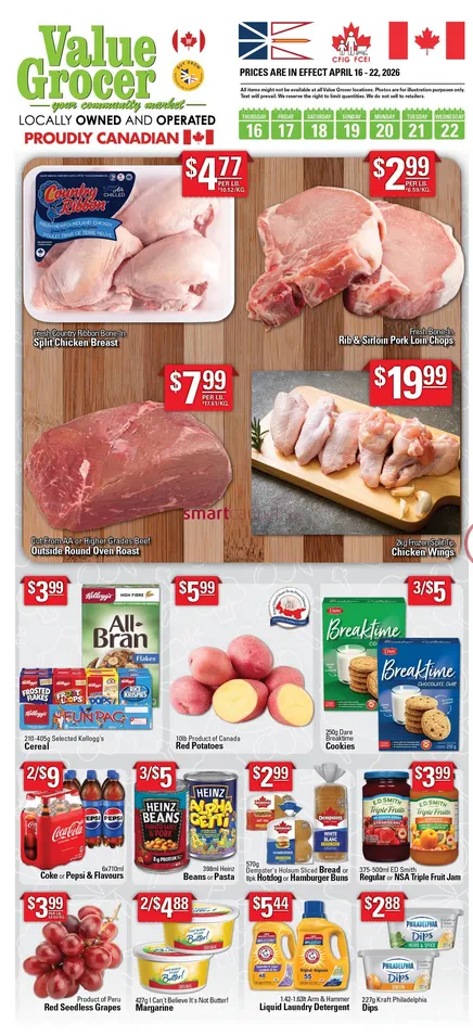 Value Grocer Sales from April 16 to April 22 2026 - flyer page 