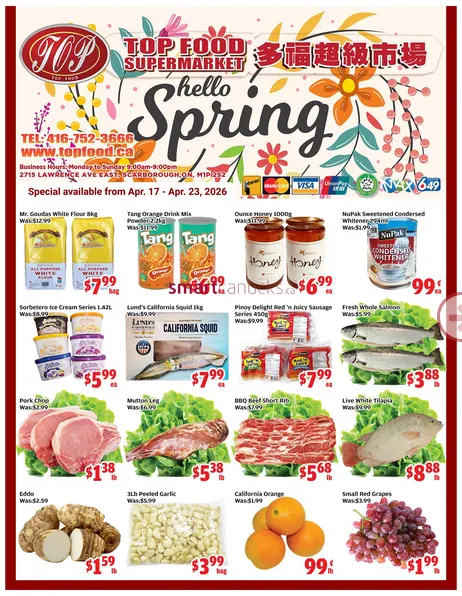 Top Food Supermarket Sales from April 17 to April 23 2026 - flyer page 
