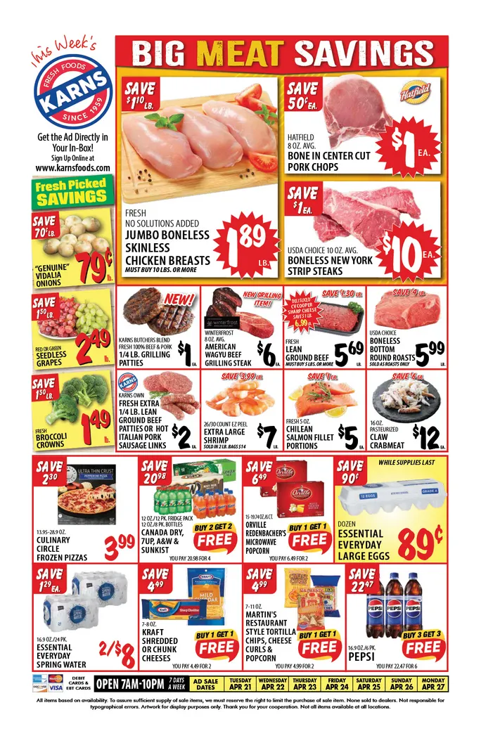 Weekly ad Karns Quality Foods Sales from April 21 to April 27 2026 - Page 1
