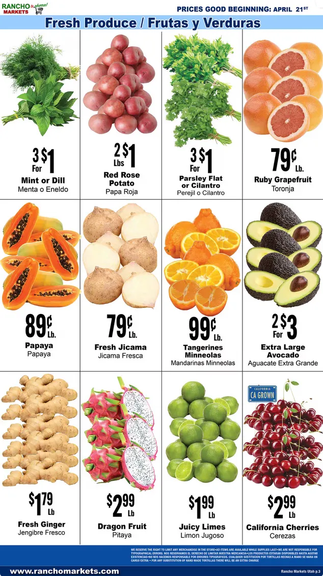 Weekly promotion Rancho Markets Sales spanning from April 21 to April 27 2026 - Page 3 for Catalogue 365