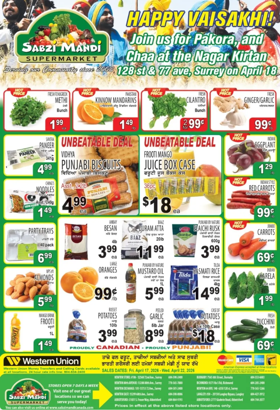 Sabzi Mandi Supermarket Sales from April 17 to April 22 2026 - flyer page 1
