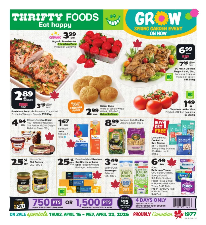 Thrifty Foods from April 16 to April 22 2026 - flyer page 1
