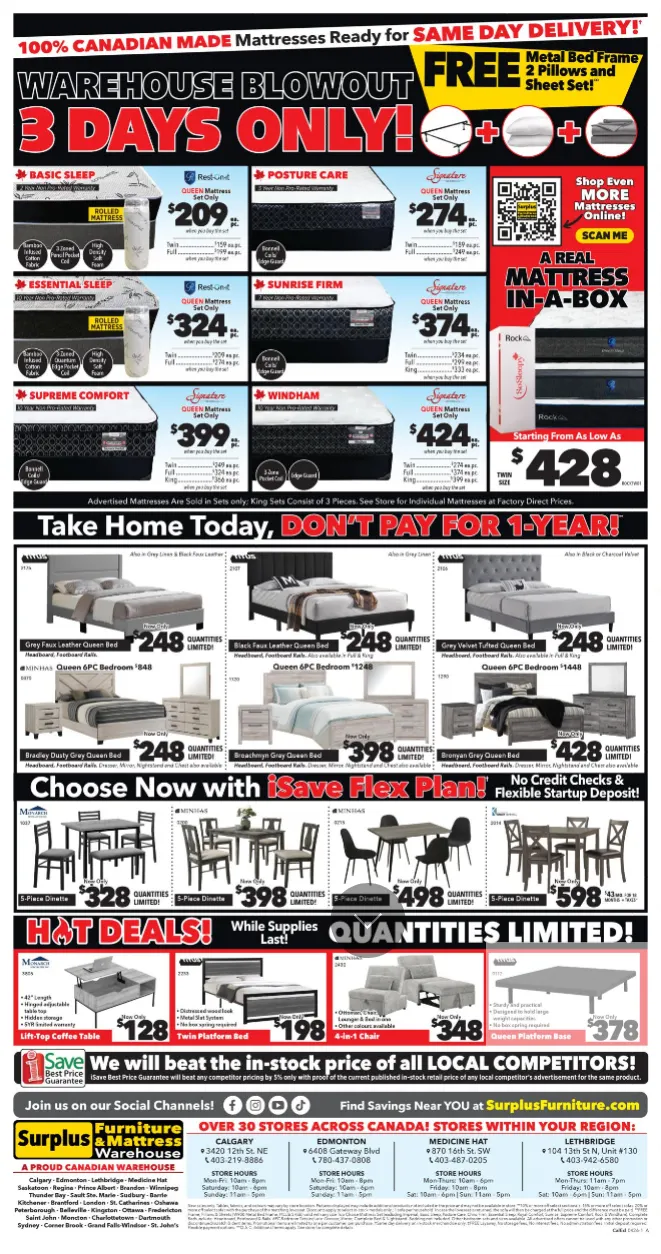 Surplus Furniture and Mattress Warehouse Sales from April 20 to April 26 2026 - flyer page 2