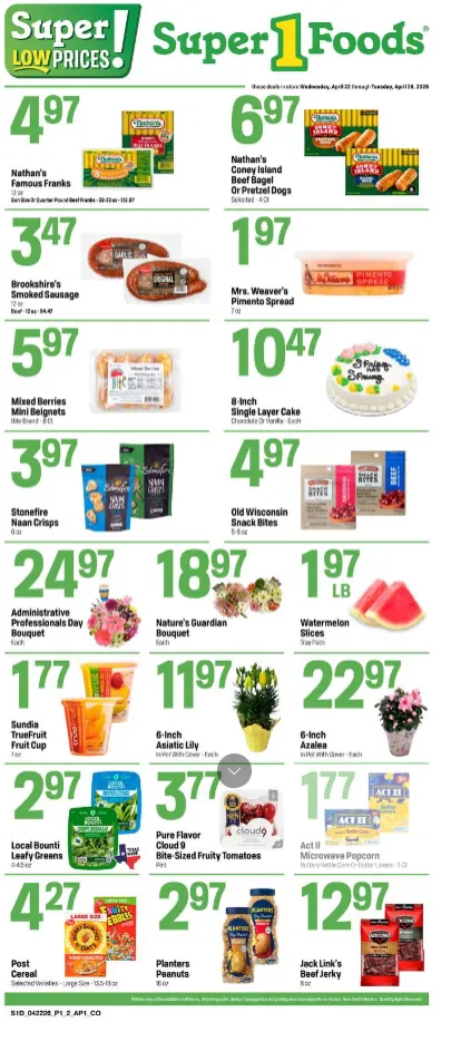 Weekly ad Super 1 Foods Sales from April 22 to April 28 2026 - Page 