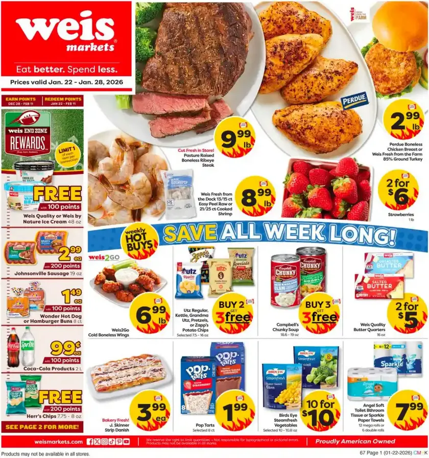 Weekly promotion Weis Sales spanning from April 22 to April 28 2026 - Page 1 for Catalogue 365