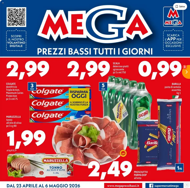 Volantini MEGA da 23 aprile a 6 maggio di 2026 - Pagina del volantino 1