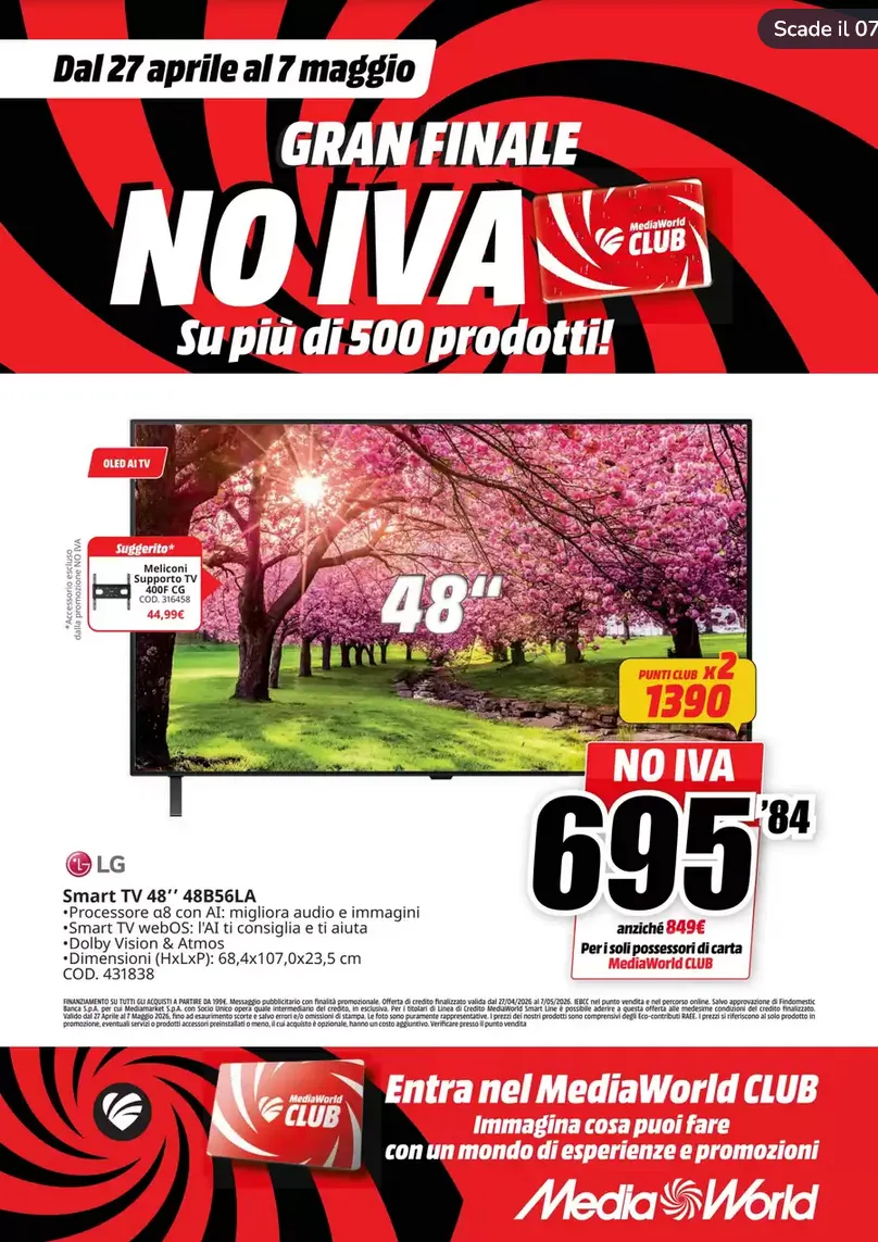  Volantini MEDIAWORLD da 27 aprile a 7 maggio di 2026 - Pagina del volantino 