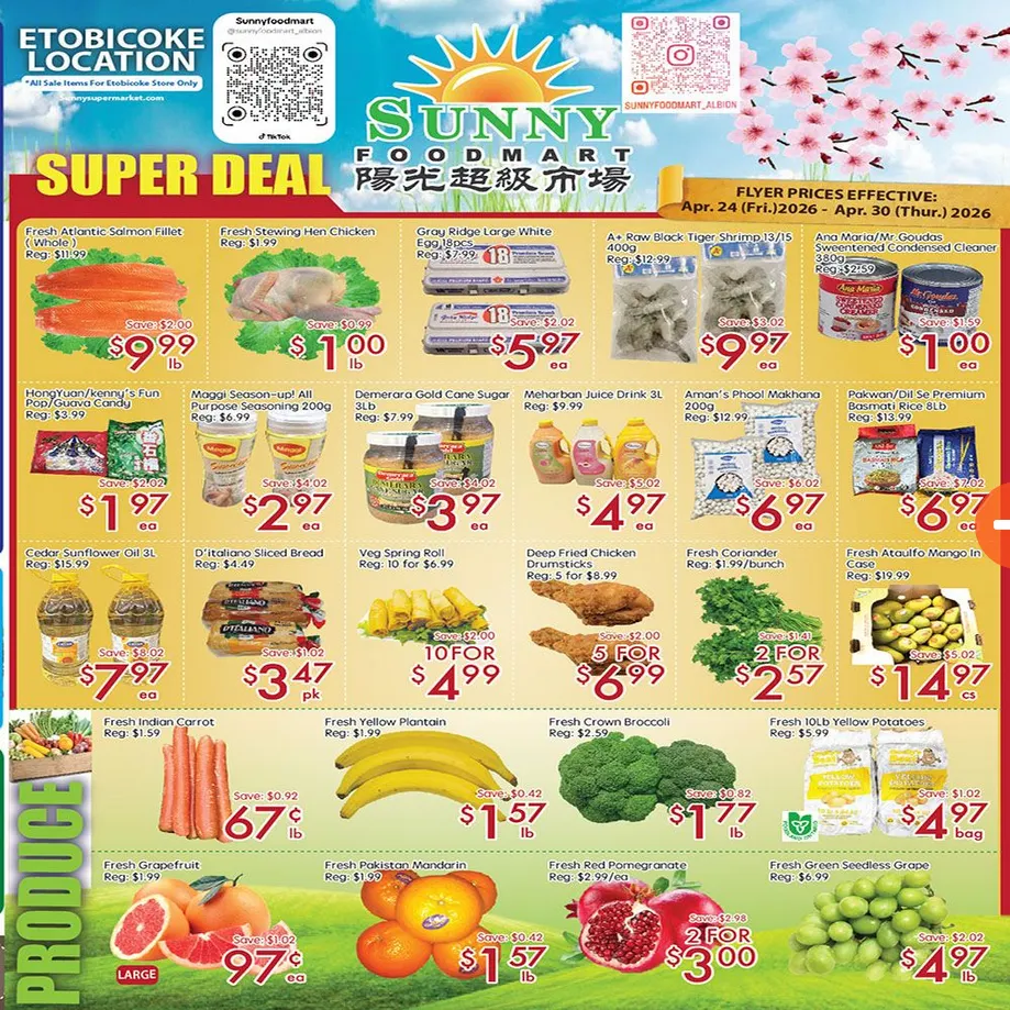  Sunny Food Mart Sales from April 24 to April 30 2026 - flyer page 1