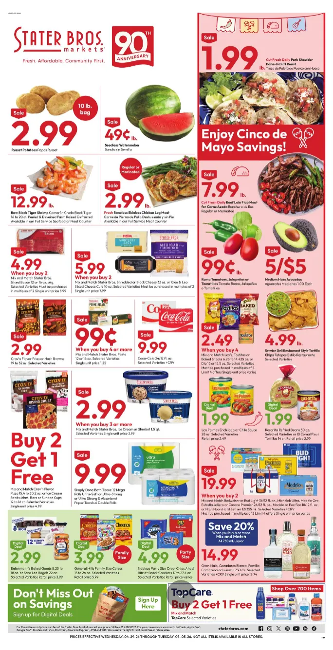 Weekly promotion Stater Bros. Sales spanning from April 29 to May 5 2026 - Page  for Catalogue 365