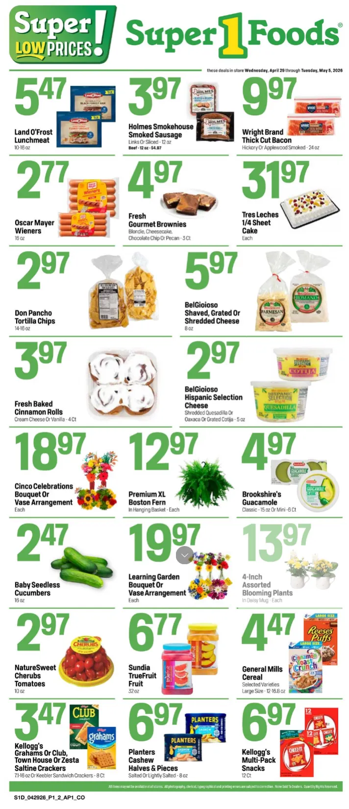 Weekly ad Super 1 Foods Sales from April 29 to May 5 2026 - Page 