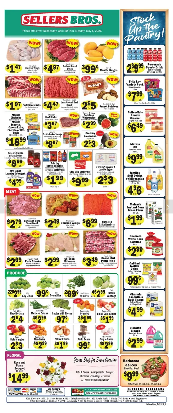 Weekly ad Sellers Bros Sales from April 29 to May 5 2026 - Page 1