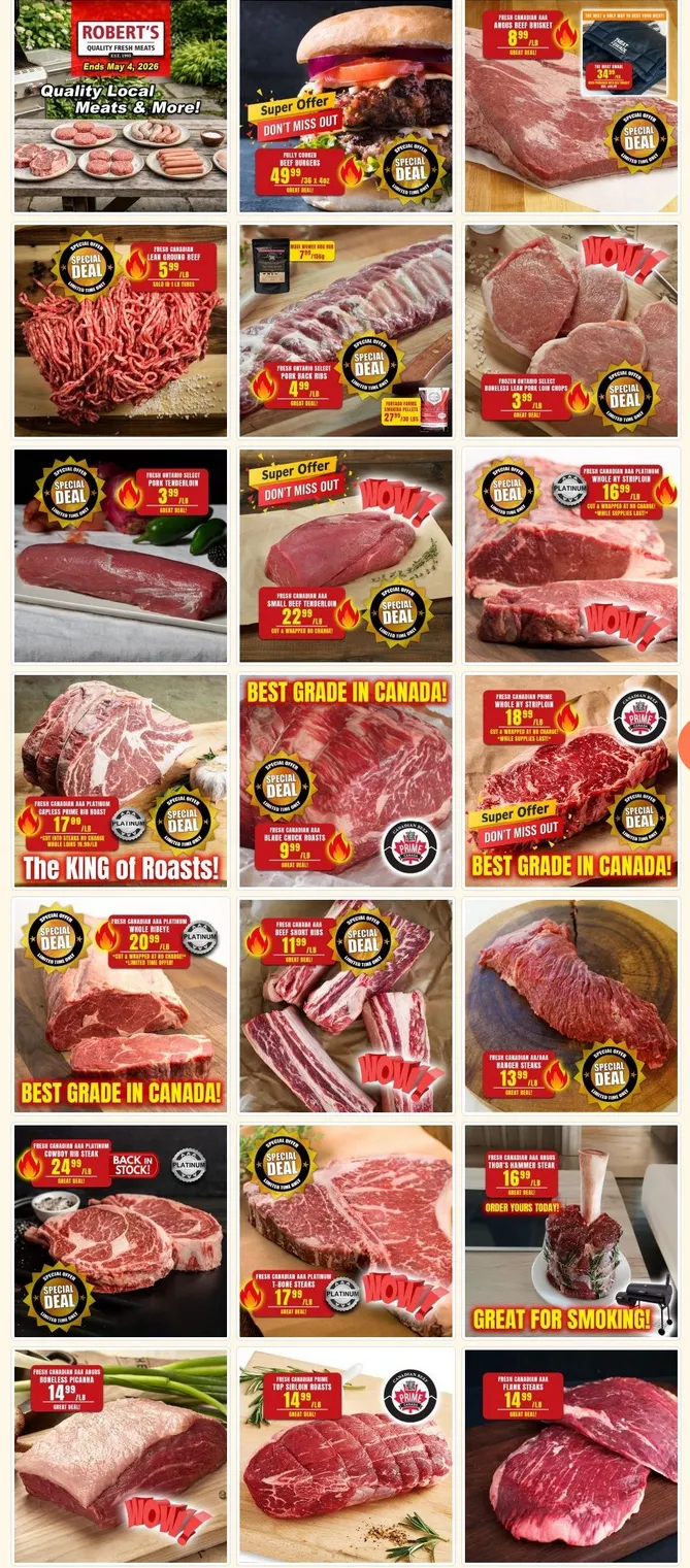  Roberts Fresh and Boxed Meats Sales from April 27 to May 4 2026 - flyer page 