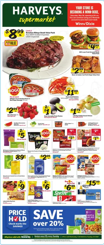 Weekly ad Harveys Supermarket Sales from April 29 to May 5 2026 - Page 