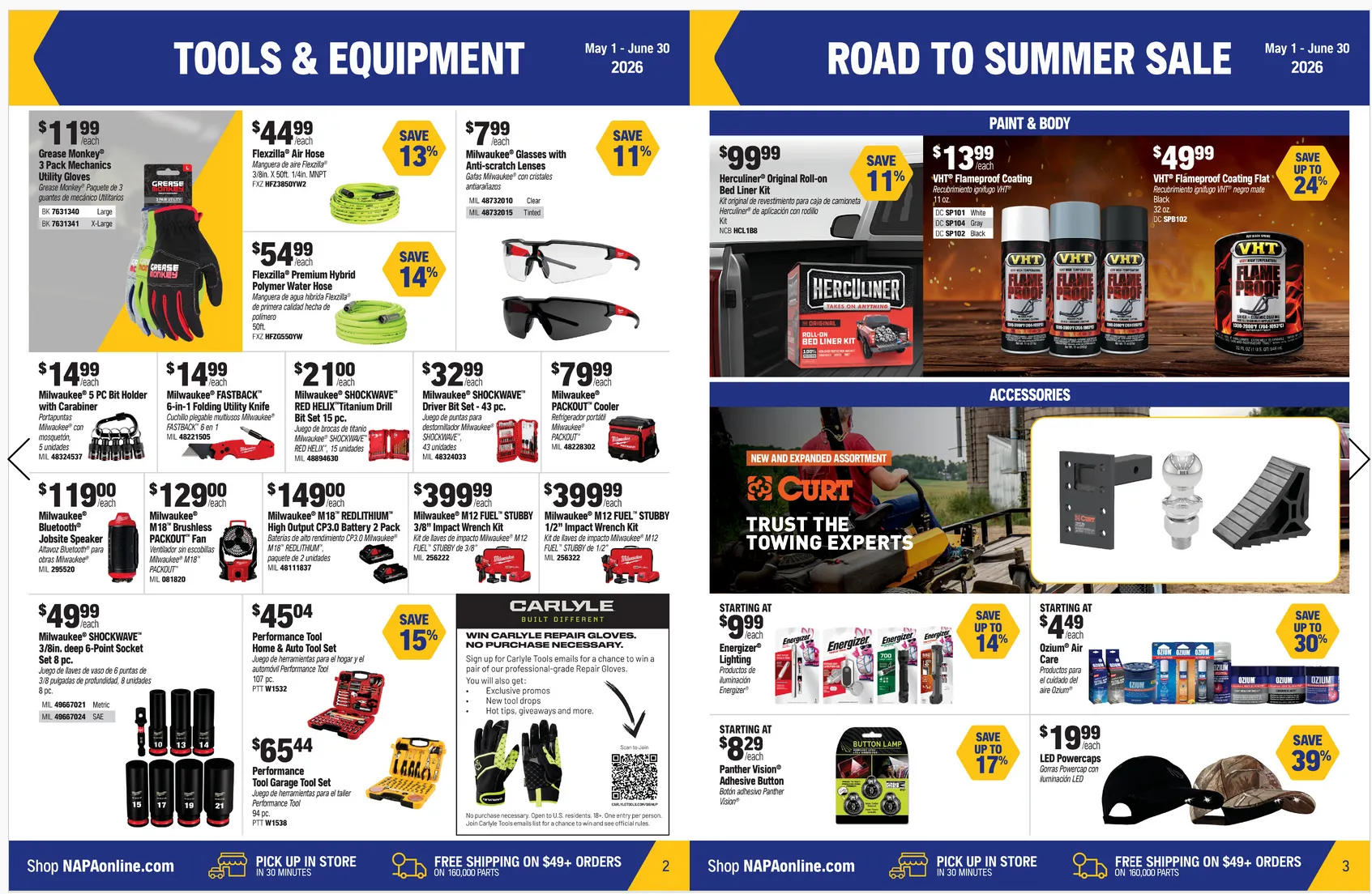 NAPA Auto Parts Sales from May 1 to June 30 2026 - flyer page 6