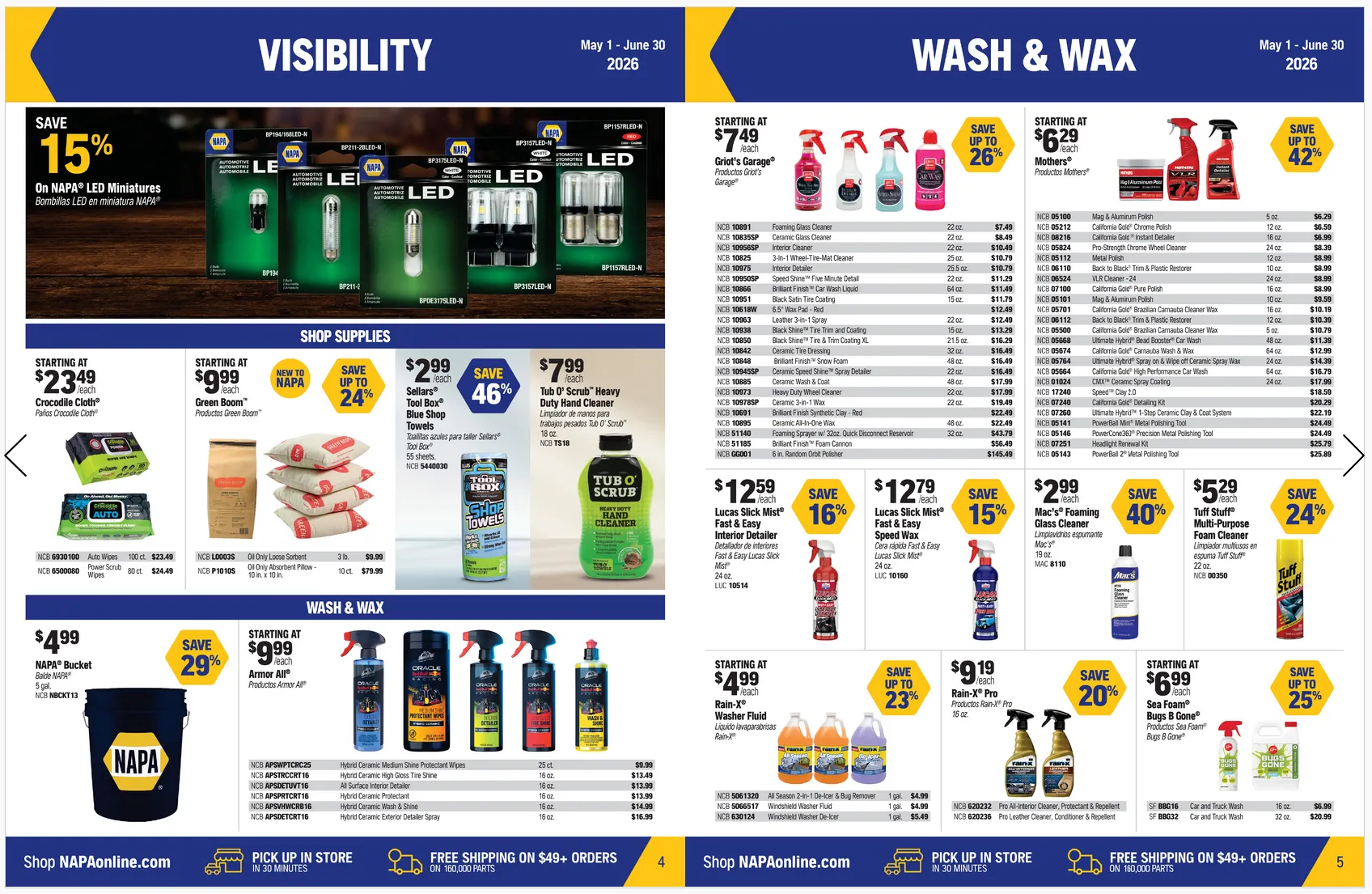 NAPA Auto Parts Sales from May 1 to June 30 2026 - flyer page 3