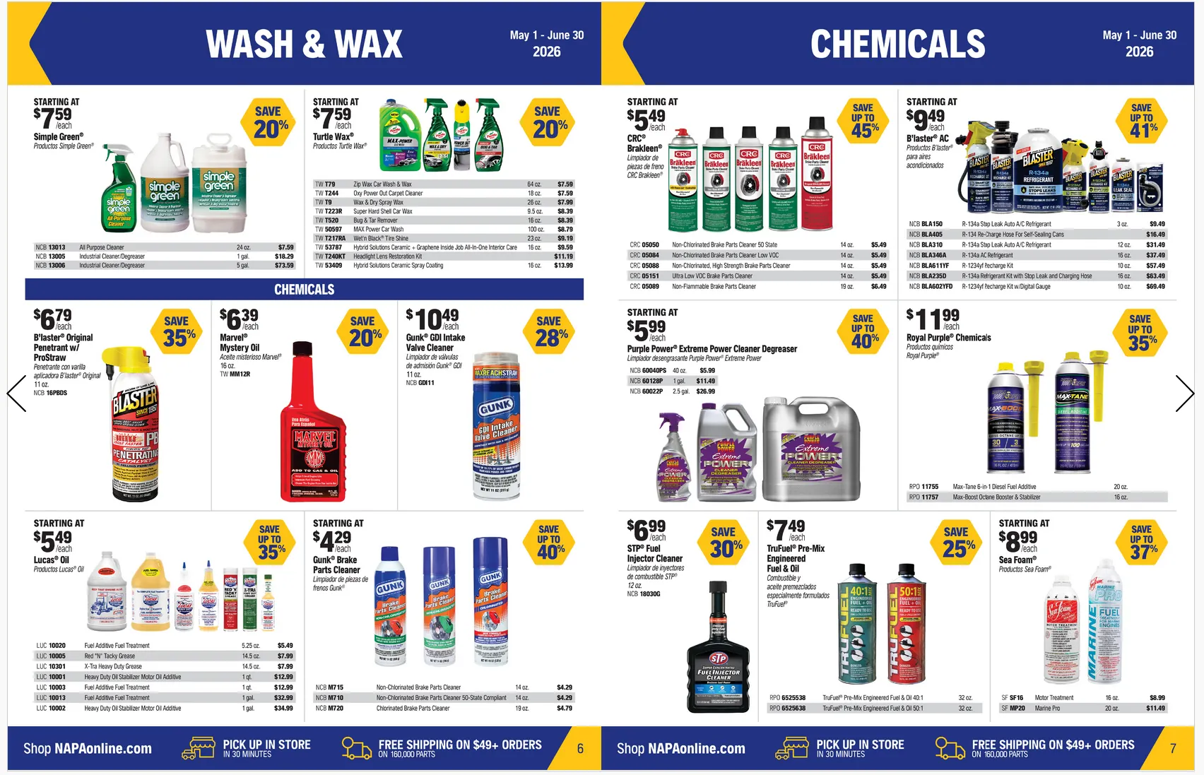 NAPA Auto Parts Sales from May 1 to June 30 2026 - flyer page 2