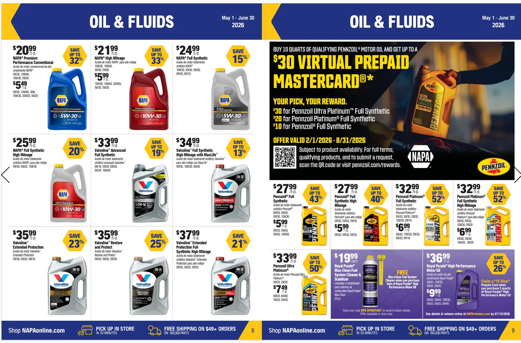 NAPA Auto Parts Sales from May 1 to June 30 2026 - flyer page 5