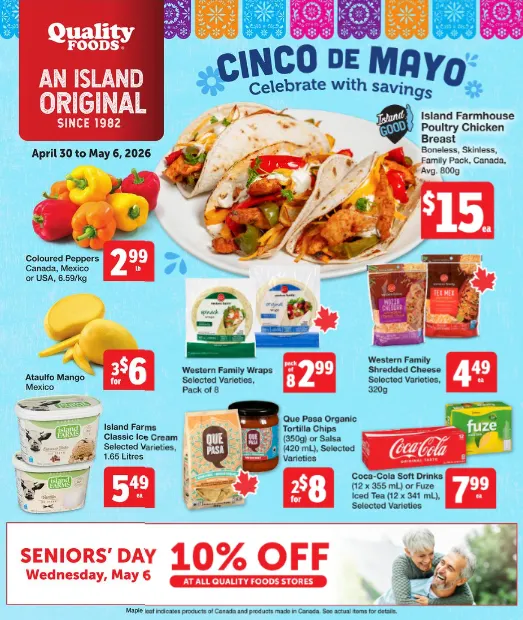 Quality Foods Sales from April 30 to May 6 2026 - flyer page 1