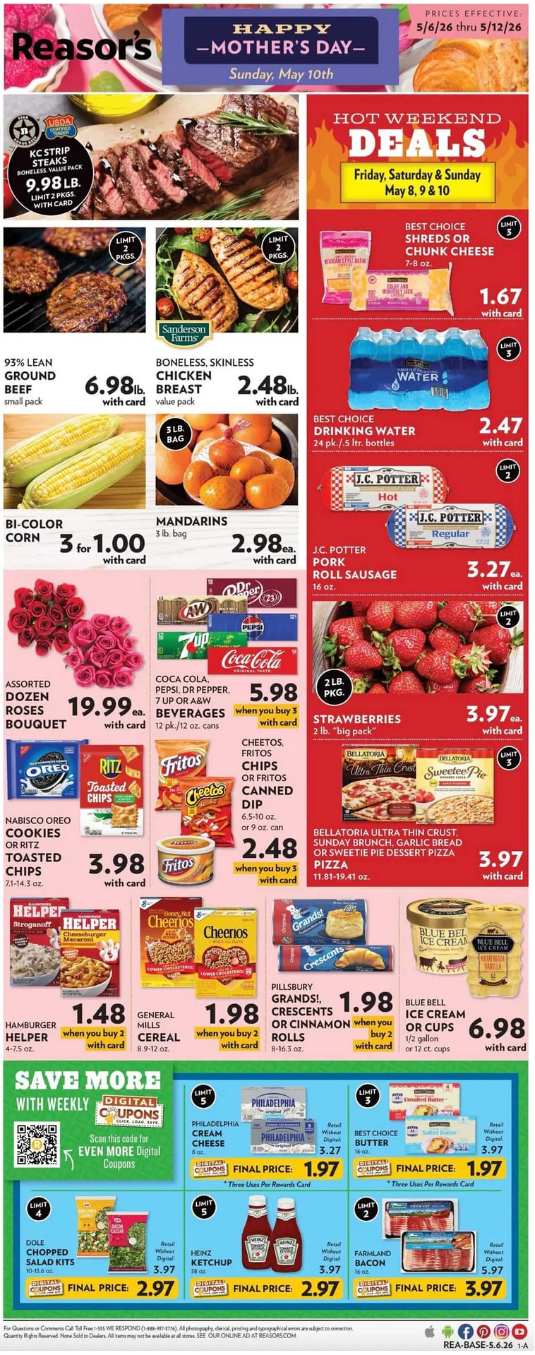 Weekly promotion Reasor's Sales spanning from May 6 to May 12 2026 - Page 1 for Catalogue 365