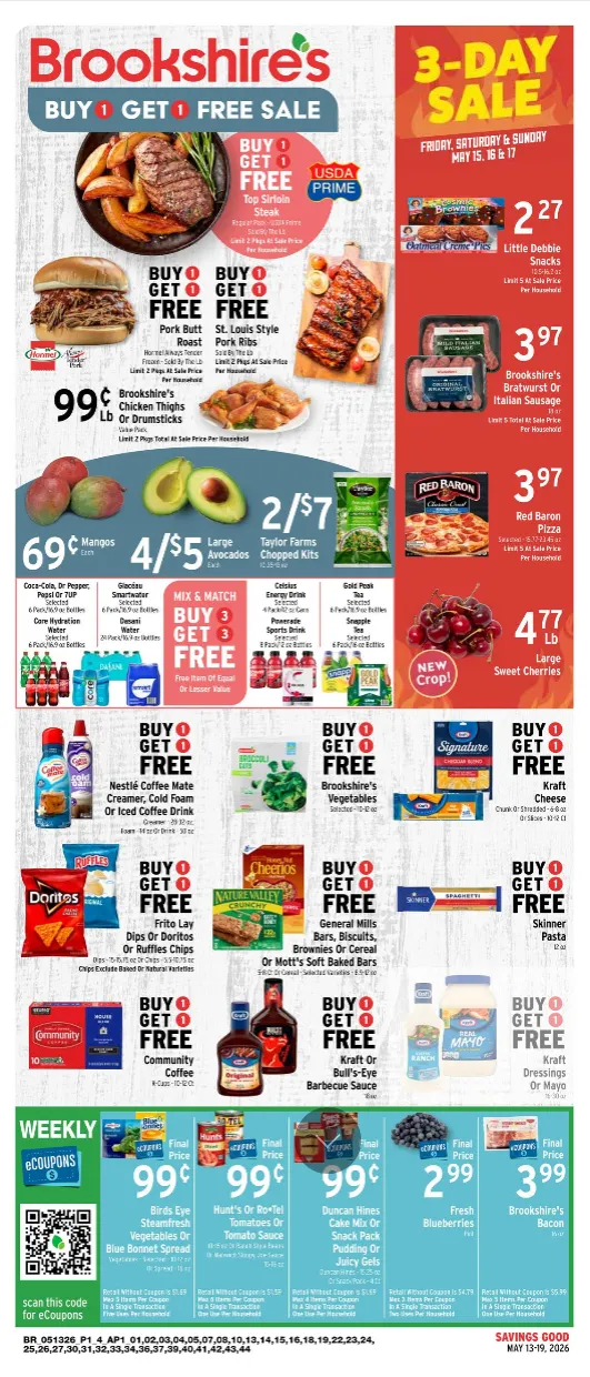 Weekly ad Brookshires Sales from May 13 to May 19 2026 - Page 1