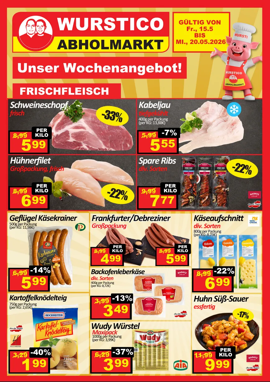 Wurstico Prospekte  von 15. Mai bis 20. Mai 2026 - Flugblätt seite  