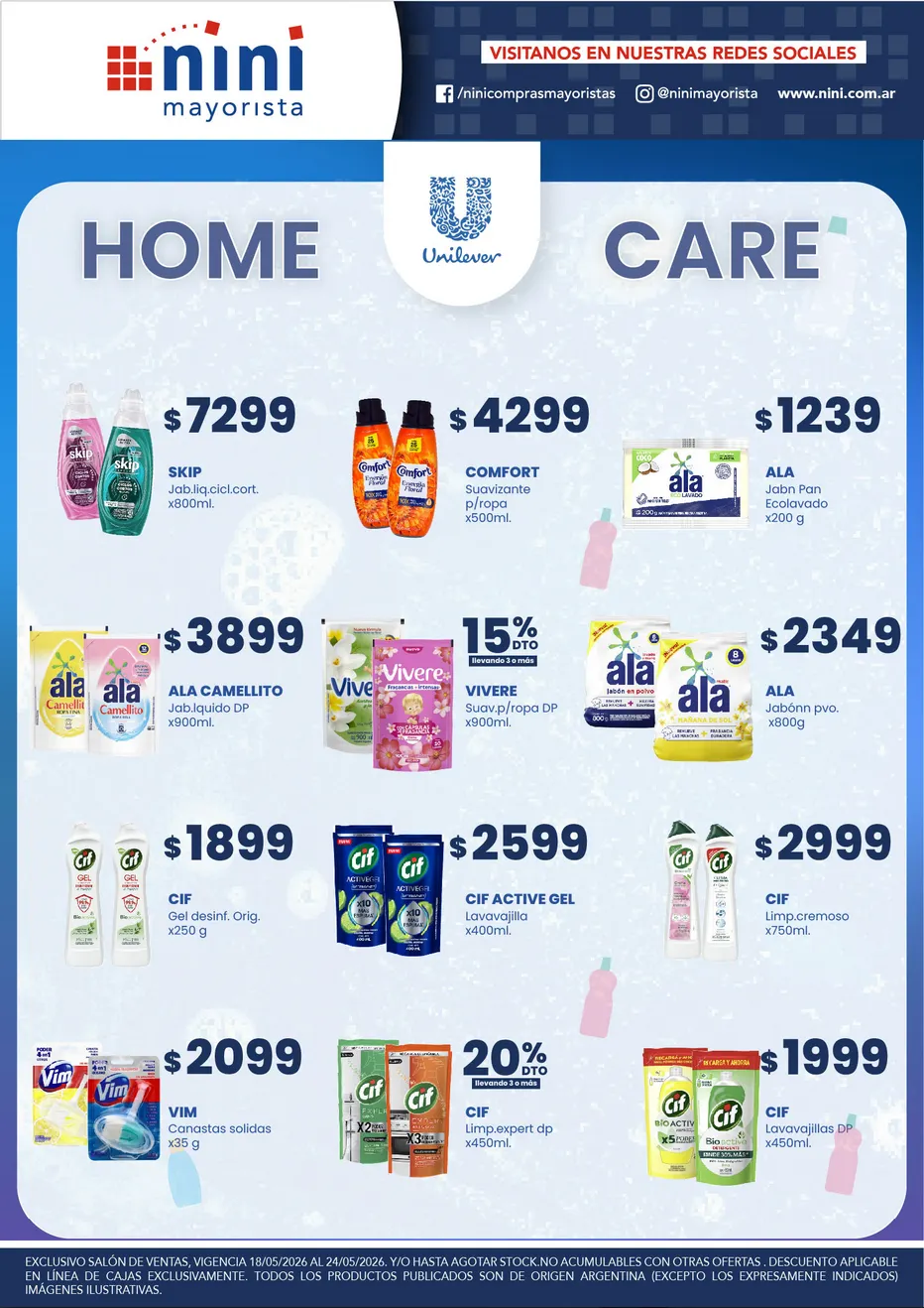 Ofertas de Ofertas Nini Mayorista 18 de mayo al 24 de mayo 2026 - Página 1 del catálogo