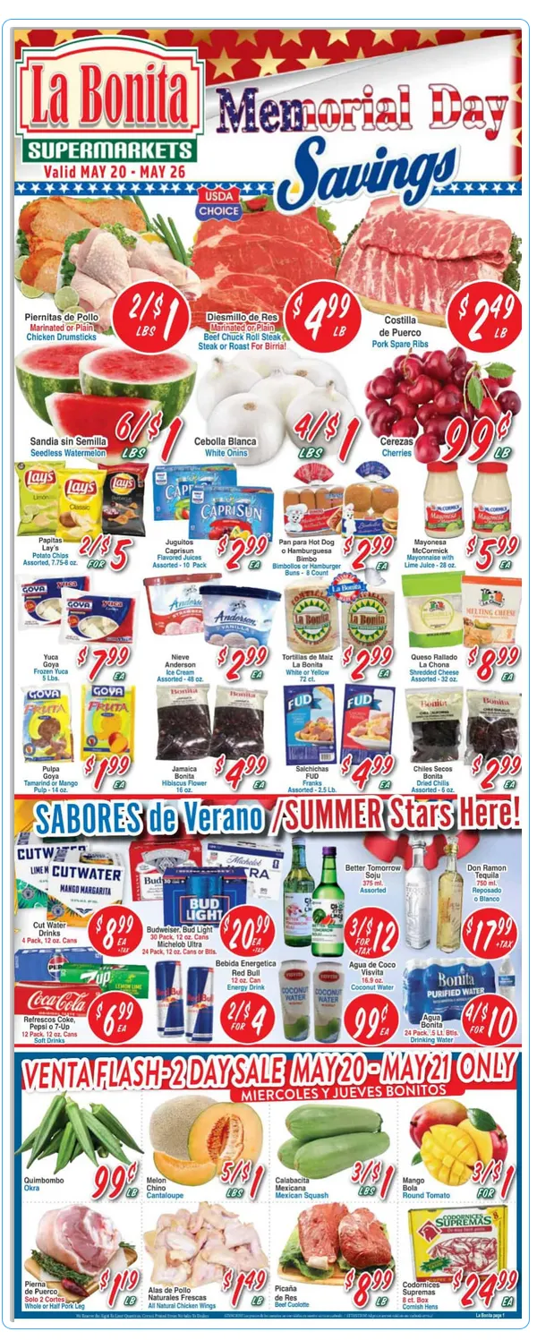 Weekly ad La Bonita Supermarkets Sales from May 20 to May 26 2026 - Page 1