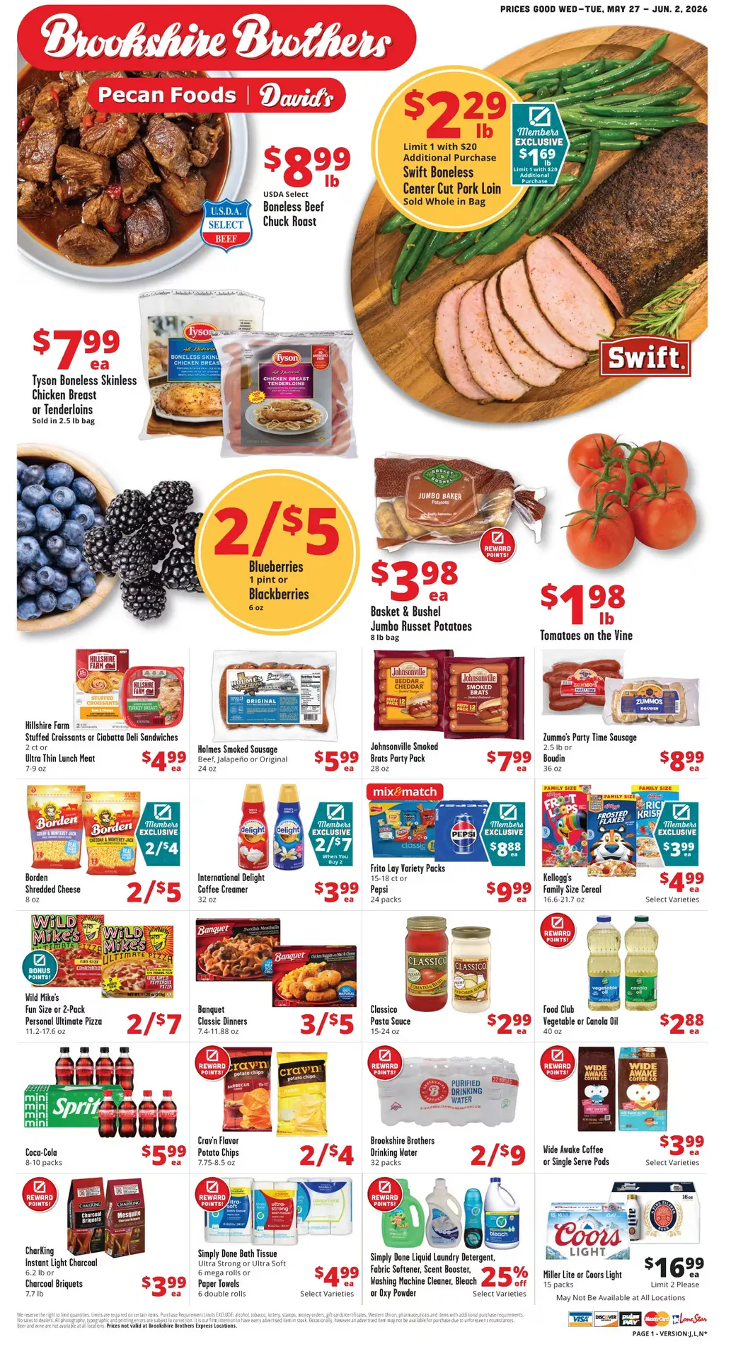 Weekly ad Brookshire Brothers Sales from May 27 to June 2 2026 - Page 1