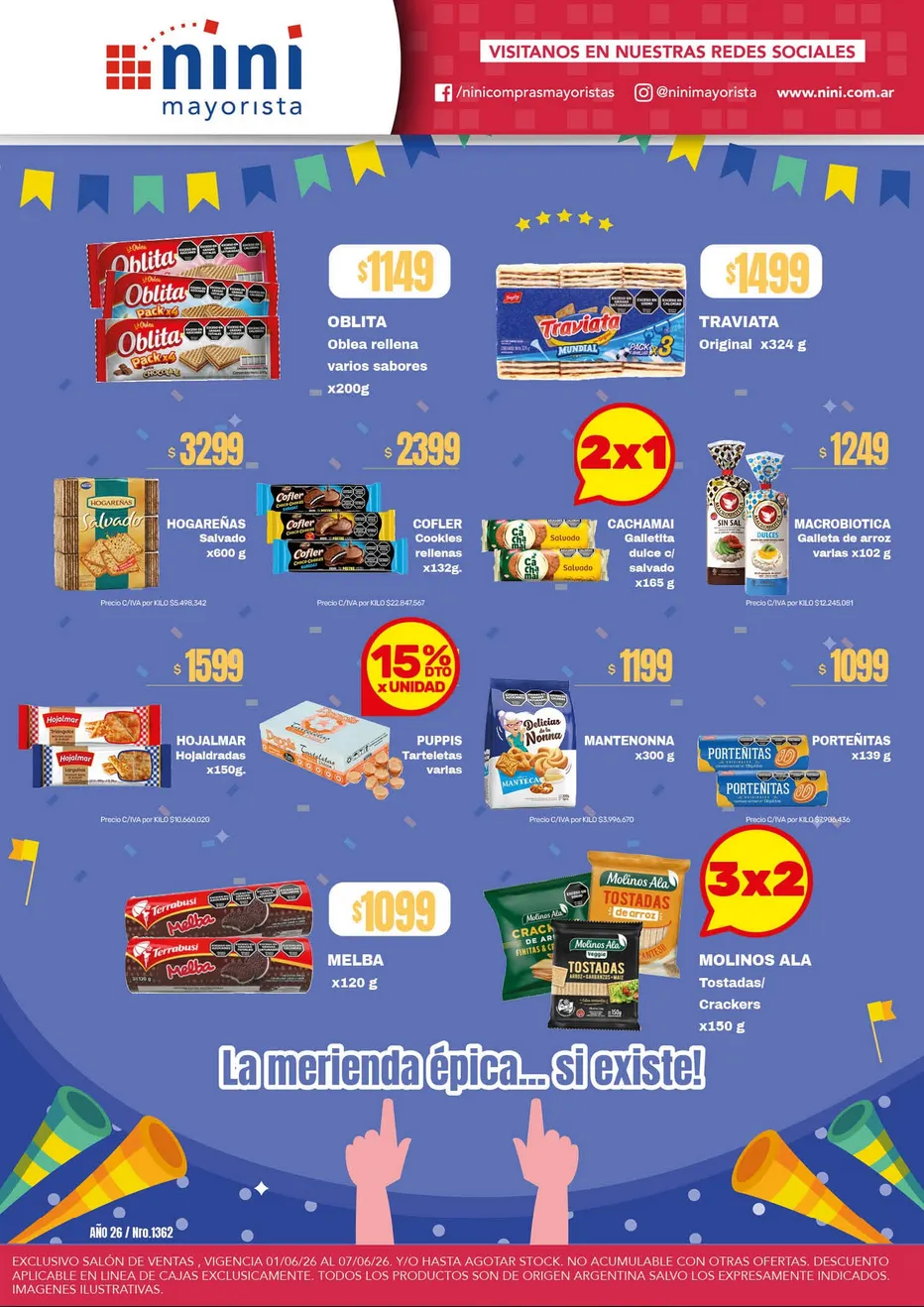 Ofertas de  Ofertas Nini Mayorista 1 de junio al 7 de junio 2026 - Página 1 del catálogo