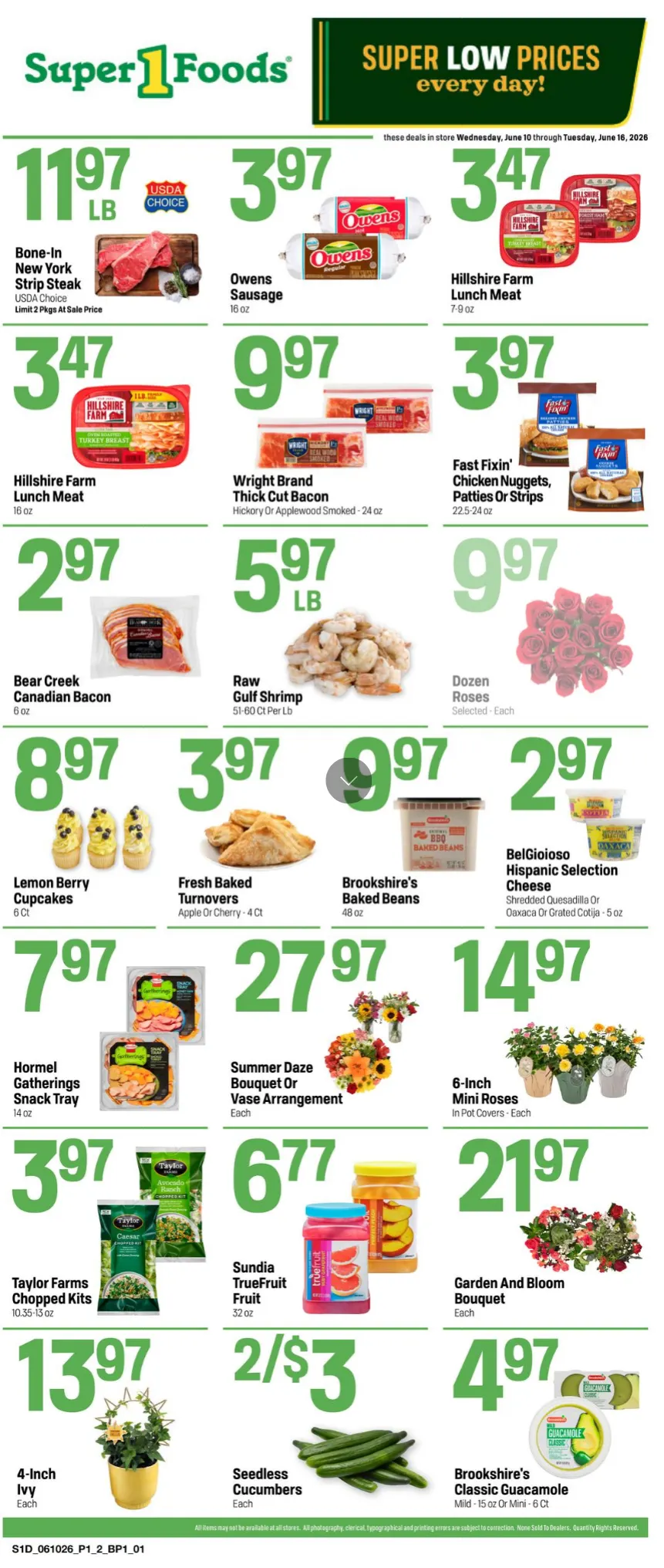 Weekly ad Super 1 Foods Sales from June 10 to June 16 2026 - Page
