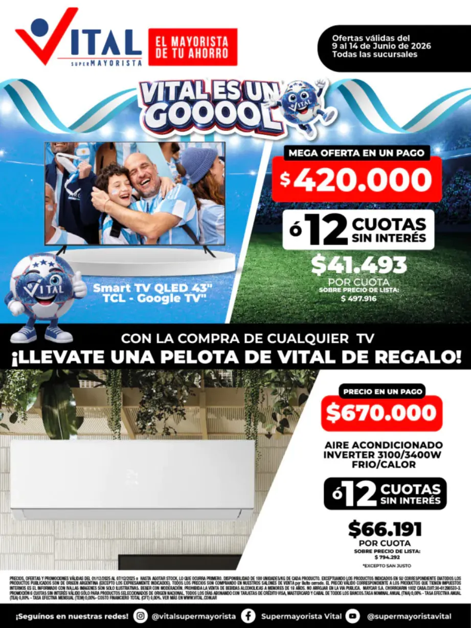 Ofertas de Ofertas Vital  9 de junio al 14 de junio 2026 - Página 1 del catálogo