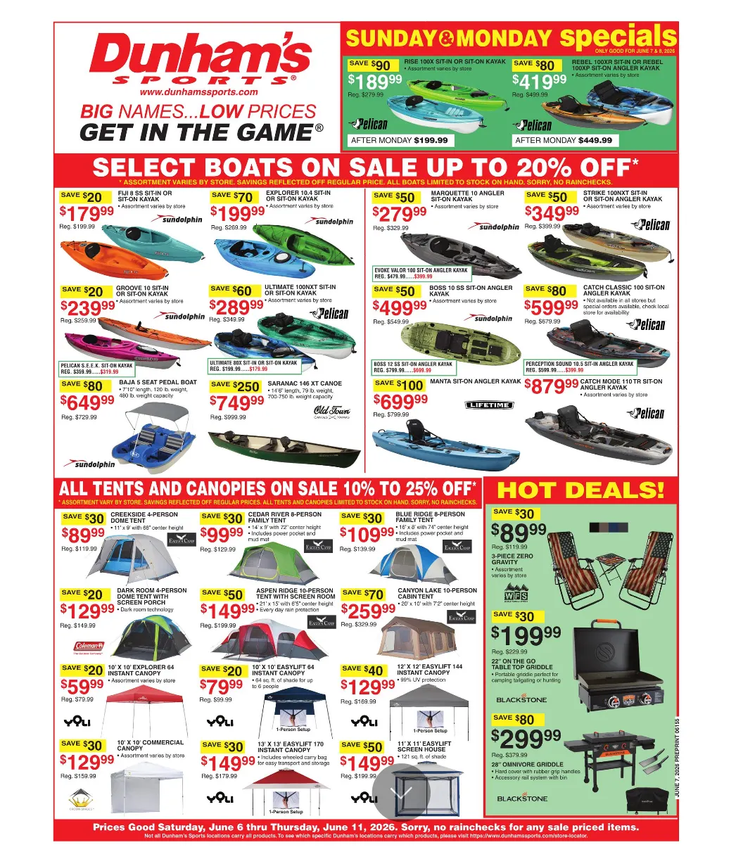 Weekly ad Dunham's Sports Sales from June 6 to June 11 2026 - Page 1