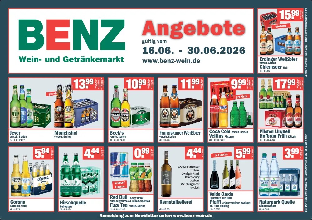 Benz Getränke von 16. Juni bis 30. Juni 2026 - Prospekt seite 