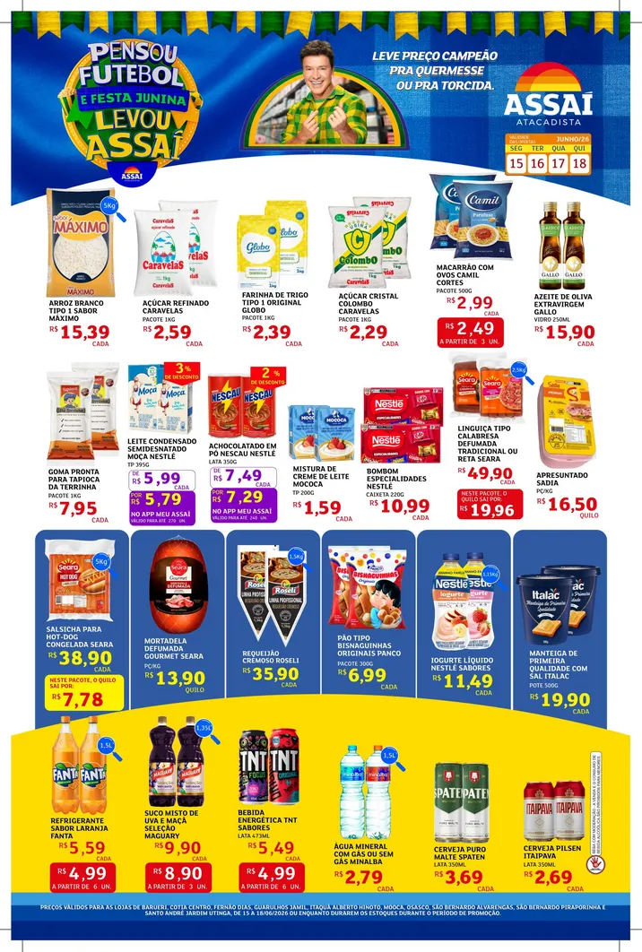 Encarte de Folhetos Assaí Atacadista 15 de junho até 18 de junho 2026 - Pagina 1