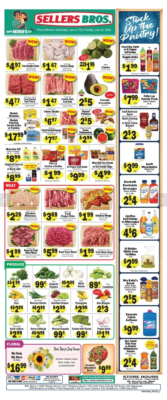 Weekly ad Sellers Bros Sales from June 17 to June 23 2026 - Page 1