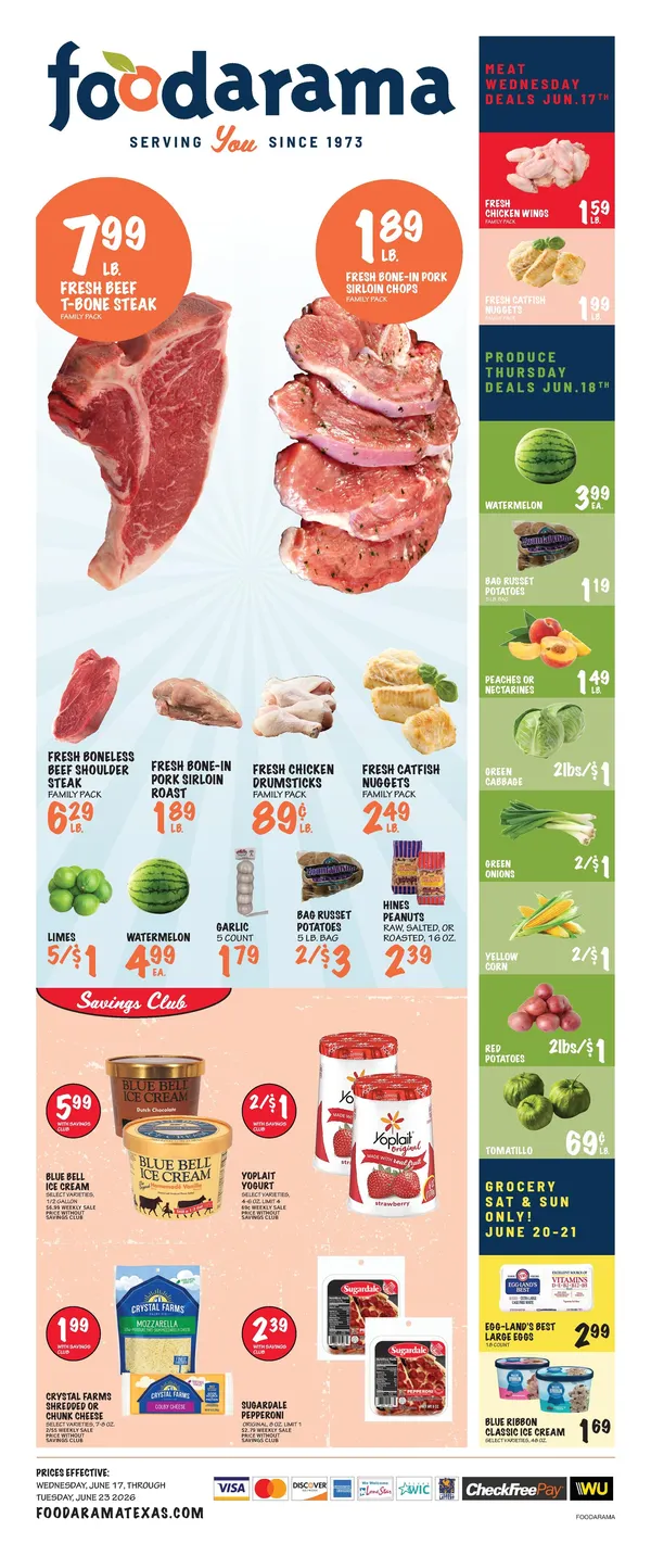 Weekly promotion Foodarama Sales spanning from June 17 to June 23 2026 - Page for Catalogue 365