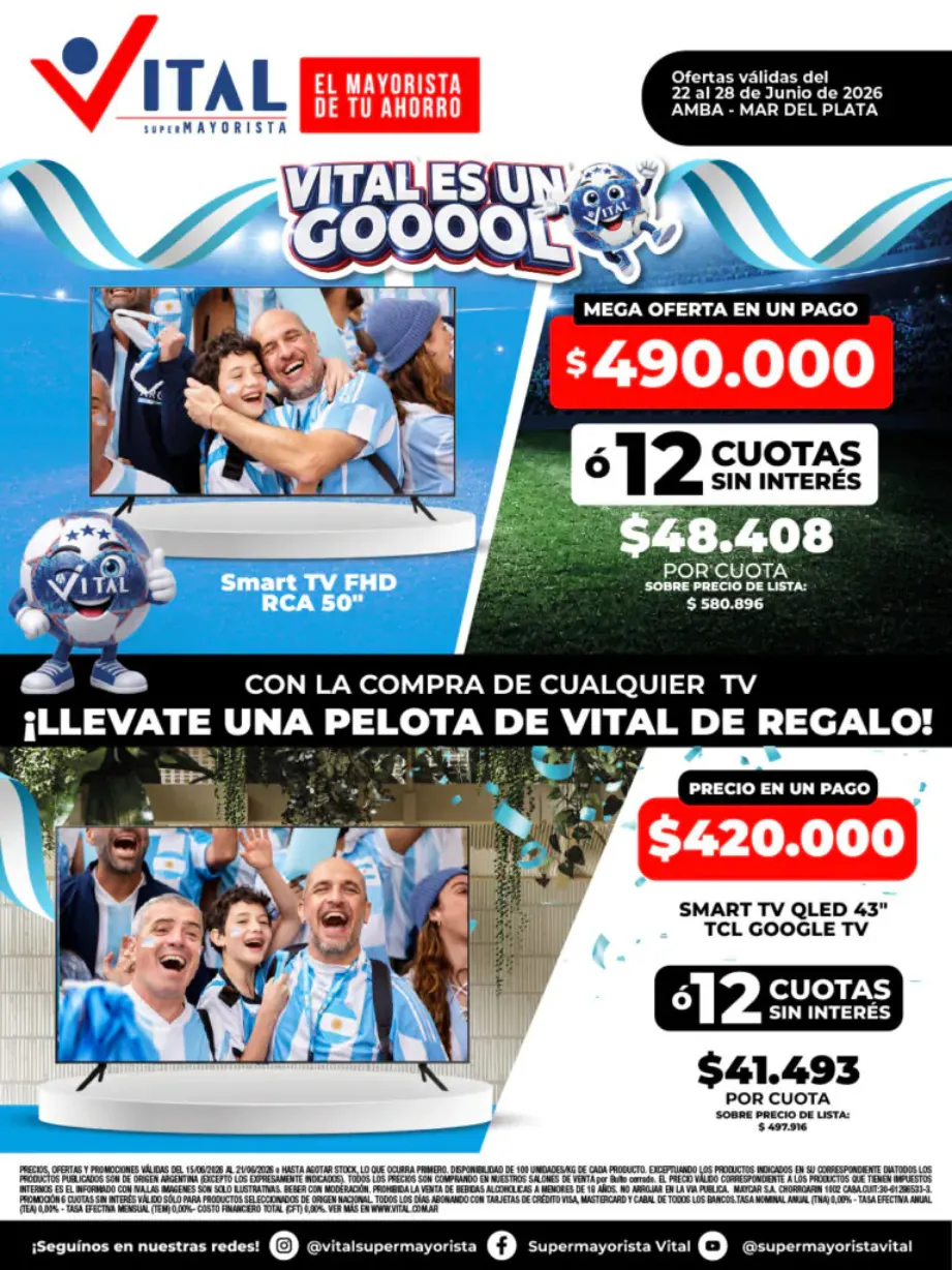 Ofertas de Ofertas Vital  22 de junio al 28 de junio 2026 - Página 1 del catálogo