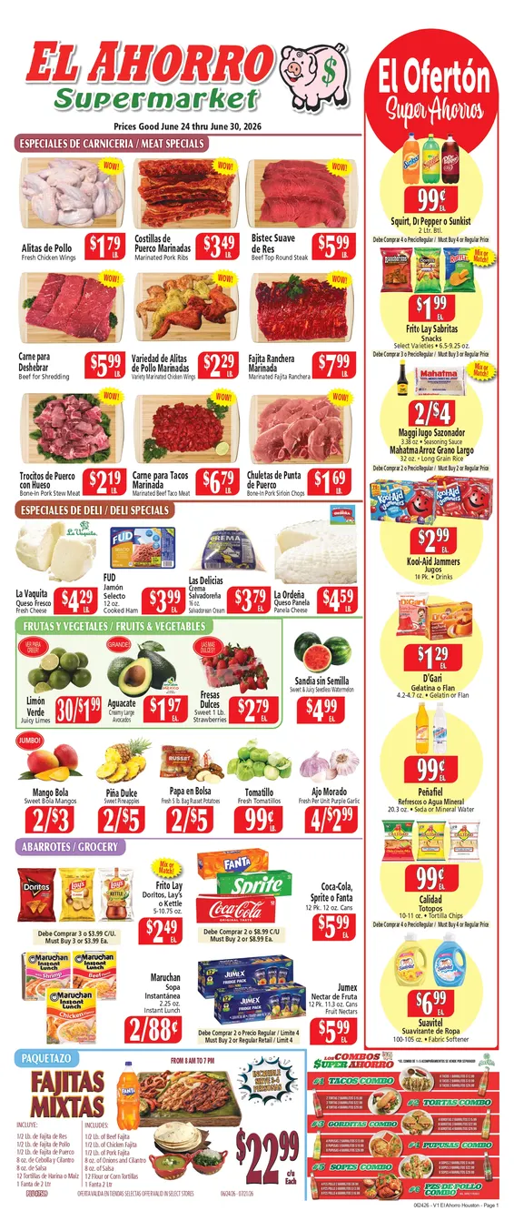 Weekly ad El Ahorro Supermarket Sales from June 24 to June 30 2026 - Page 
